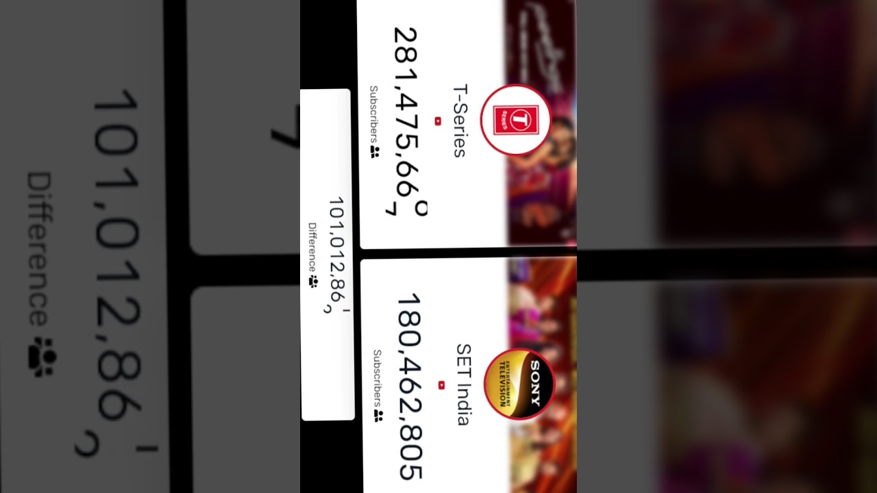t series😀😃 vs 😀😃soney art live subscriber count on youtube video 