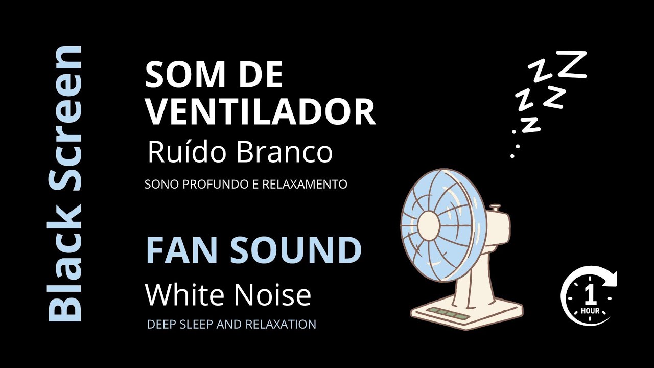 SOM DE VENTILADOR TELA PRETA (1H) | FAN SOUND BLACK SCREEN - White Noise para Dormir e Bebês