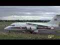 Queens Flight BAE 146 ZE701 Royal Airforce  - Very close up Departure - Gloucestershire Airport
