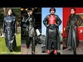 Latex leather long power dresses for women and girls