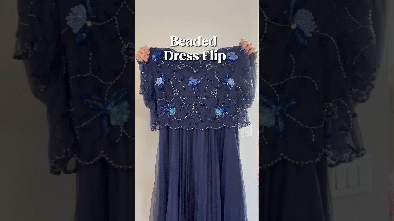 Beaded Dress ➡️ Beaded Top #upcycling #thriftflip #beading #diy #handmade #sewing #craft