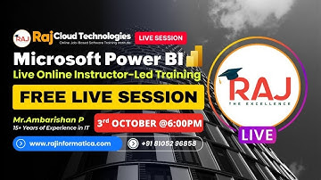 Data Analyst Power BI Real Time | Intro Live Demo Session By Ambarishan From Raj Cloud Technologies