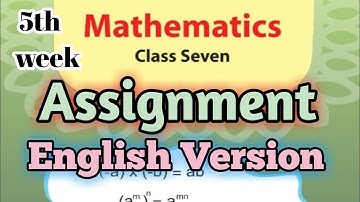 Assignment || Class→7 || Mathematics || English Version || 5th week ||