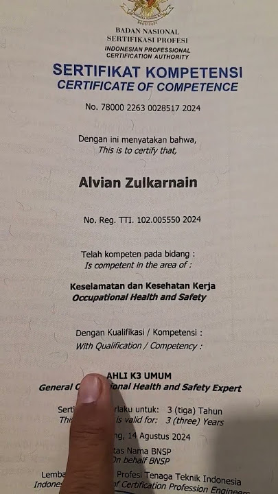 Perbedaan sertifikat Ahli K3 umum BNSP dengan sertifikat K3 Umum BNSP level operator