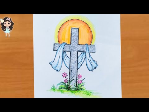 How to draw a Holy Cross easy | Easter drawing | cross drawing - YouTube