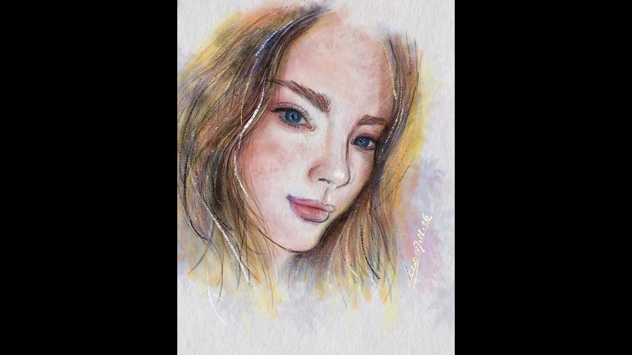 1 minute speed portrait drawing ipadpro AdobeSketch 171106 YouTube