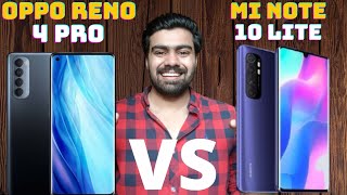 oppo reno 4 pro vs mi note 10 lite Comparison Without Price?