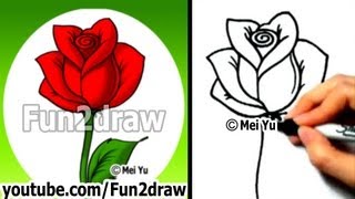 "how to draw a rose" - rose easy" step by for beginners" flowers".
100's more easy drawings: http://...