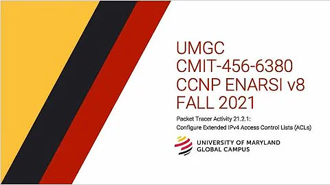 UMGC-Fall 2021 CMIT-456 CCNP ENARSI v8 Packet Tracer Tutorial 21.2.1: Configure Extended IPv4 ACLs