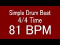 81 bpm 44 time simple straight drum beat for training musical instrument  