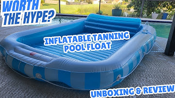 ☀️ Lounge in Luxury! QPAU XL Inflatable Tanning Float with Pillow, Footrest & Cup Holders 💦