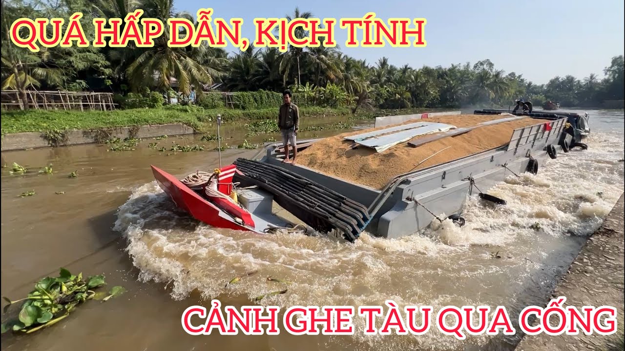 Xem cảnh ghe tàu qua cống Cái Quanh quá hấp dẫn, kịch tính.