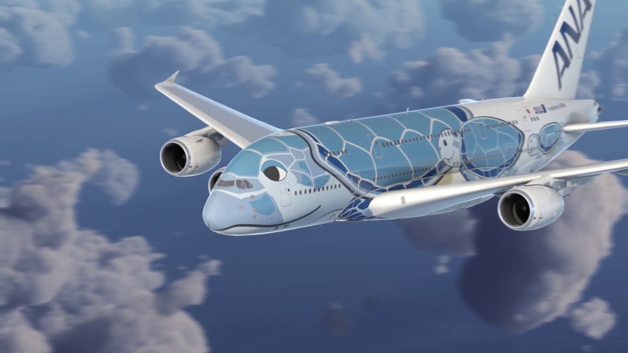 A380型機 特別塗装機が Flying Honu に決定 Youtube