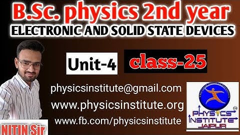 B.Sc 2nd year Electronics lecturer 25 Nitin sir PHYSICS INSTITUTE JAIPUR