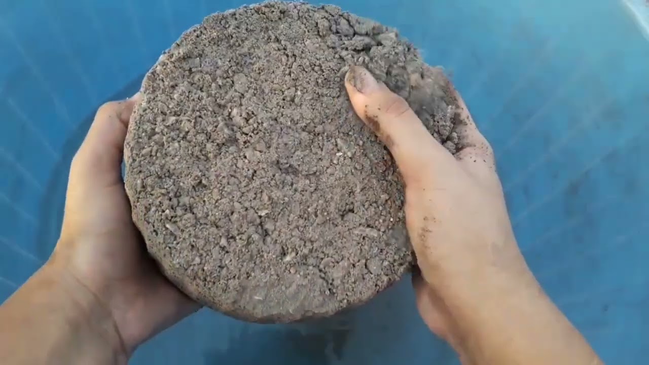 Favourite stoney sand cement texture crumbling super dusty dry + in water  ASMR satisfying video 😃💦💯