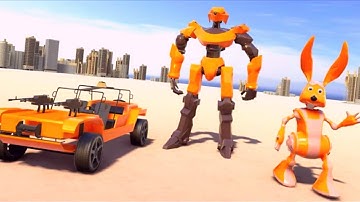 Bunny Robot Transforming Flying Robot Hero City Rescue Mission Android Gameplay By Games Zone