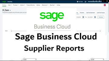 Sage Business Cloud Accounting - Tutorial - Supplier Reports #learnsage #sagebusinesscloud
