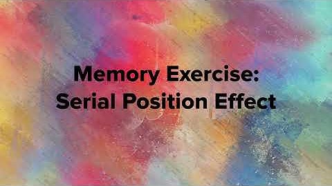 Serial Position Effect Demonstration