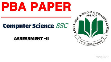 PBA Paper Computer Science Class 10th Assessment II 2025 #PBA#computerscience 