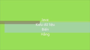 Java-S: Bài 3. Kiểu dữ liệu, biến và hằng