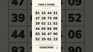 Find 3 Pairs… No Rush, No Pressure 😌
