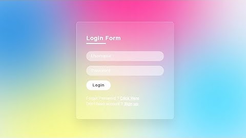 Glassmorphism Login form #Shorts