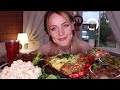 MUKBANG | Пюре, котлеты, грибы, салат, закуски, скумбрия | Puree, cutlets, fish не ASMR