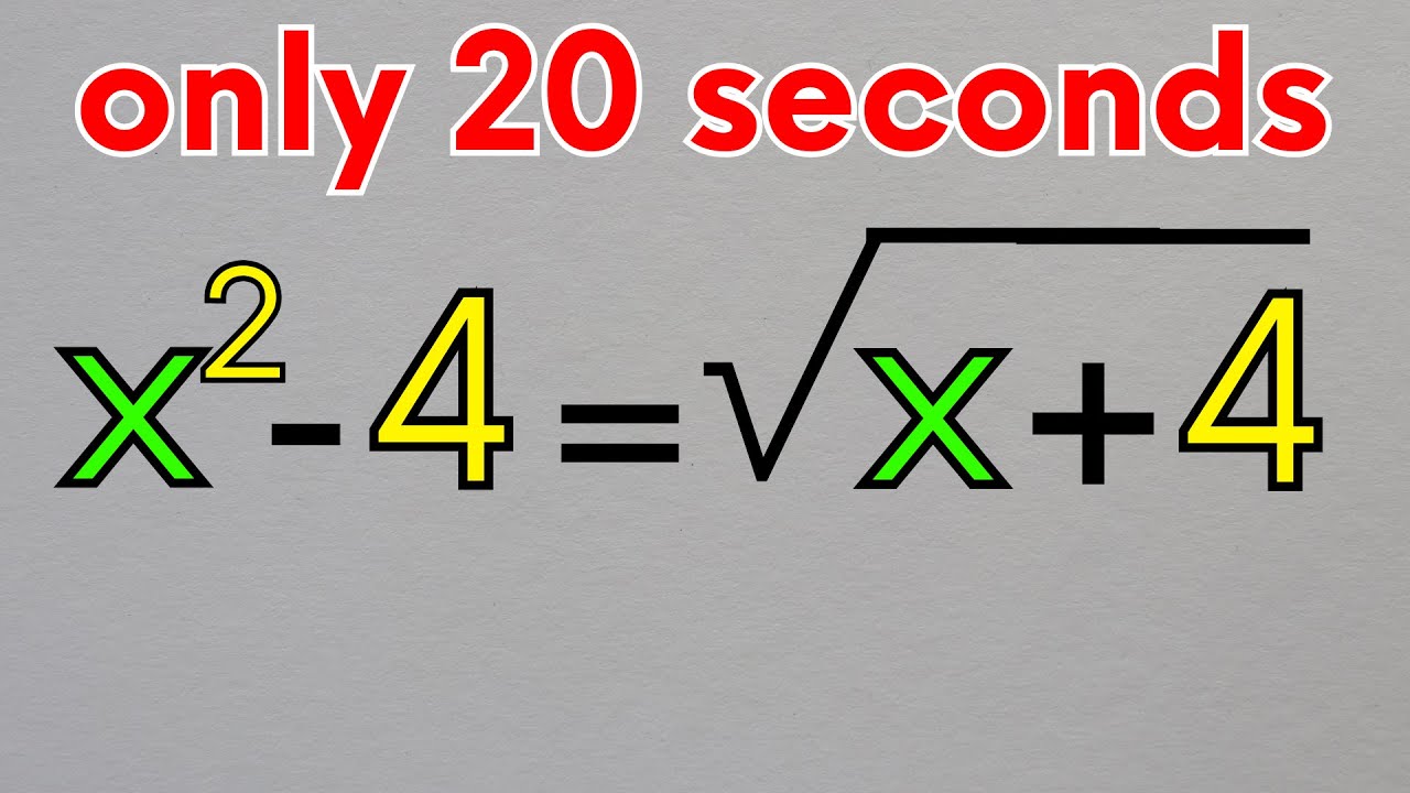 Germany I Can You Solve This?I Math Olympiad I xΒ² - 4 = βx+4 I Find x ...