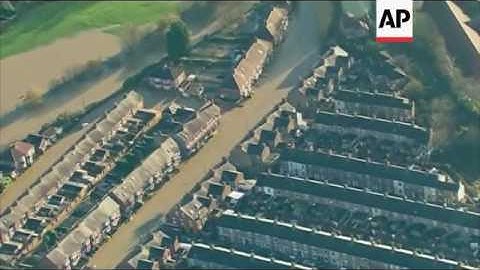 Aerials of flooding in York