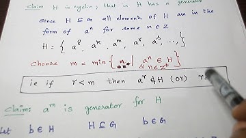 (TAMIL) THEOREM ON CYCLIC SUBGROUP