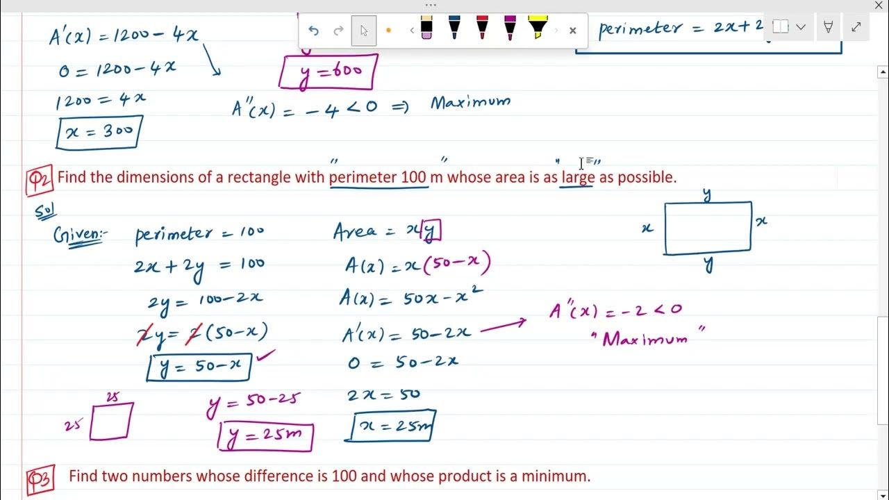 Optimization Problems - YouTube