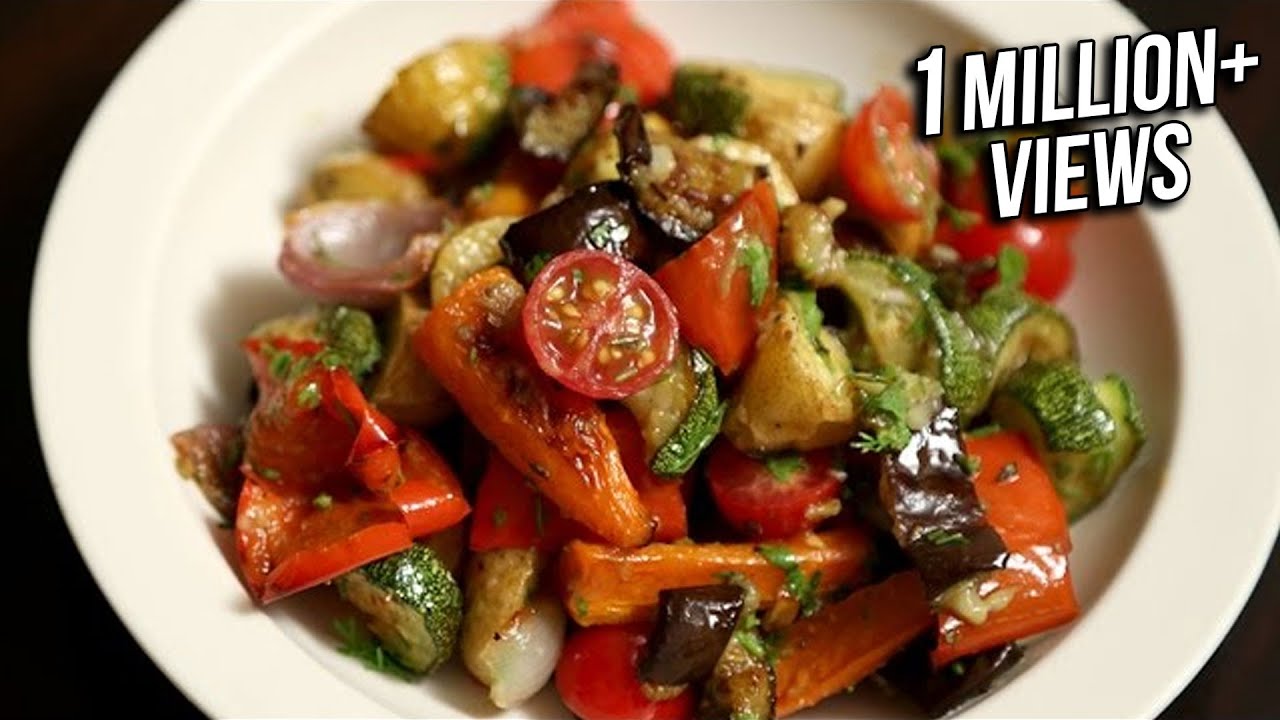 Roasted Vegetable Salad Recipe | Quick & Easy Baked Veg Salad | Ruchi