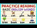Reading basic english words vocabulary  practice  today for beginners