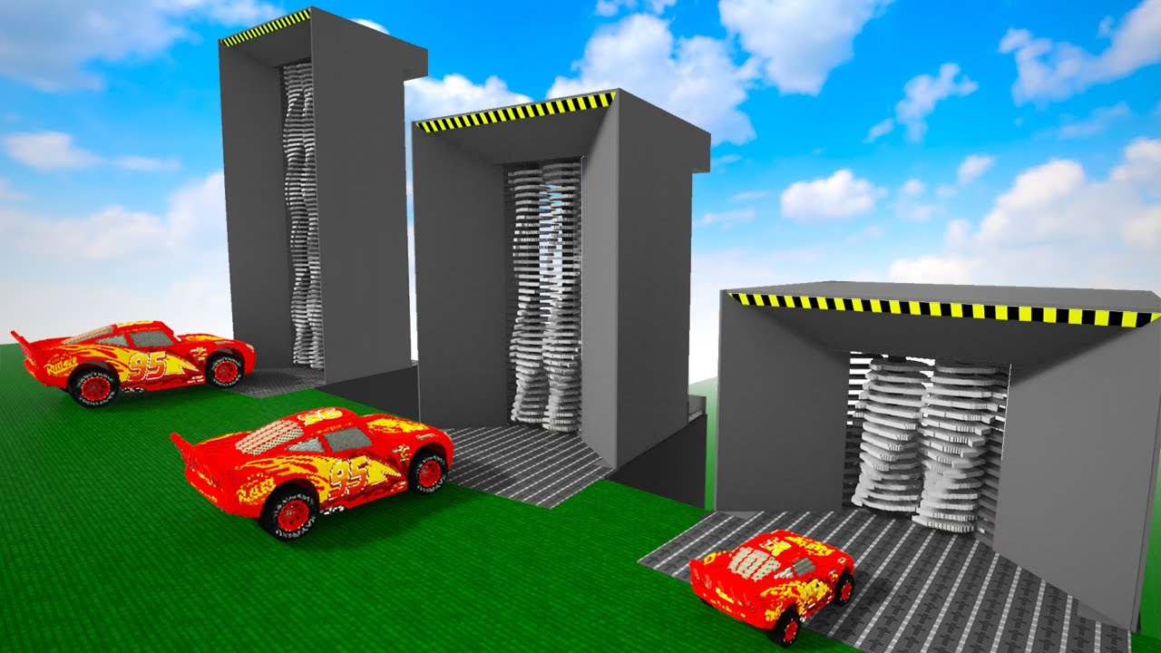 Lightning Mcqueen Cars Falling Into Big And Small Shredder Factories | Teardown