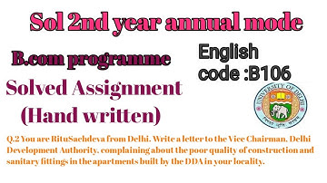 Sol bcom 2nd year annual mode English solved assignment 2021|| English solved assignment question2