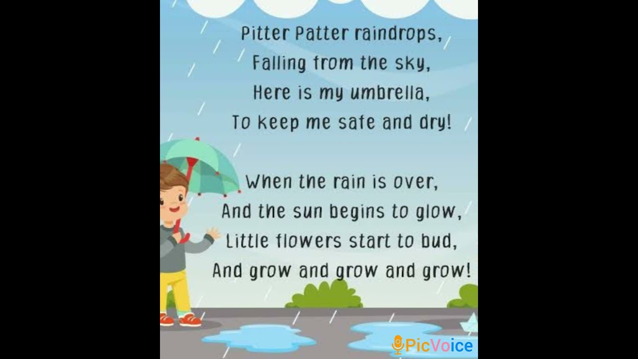 Pitter patter raindrops rhymes YouTube