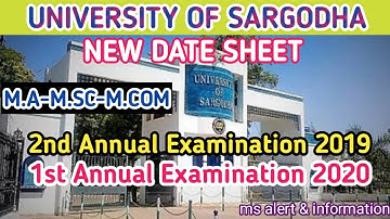 UOS NEW DATE SHEET M.A-M.SC-M.COM || 2ND ANNUAL EXAMINATION 2019 & 1ST ANNUAL EXAMINATION 2020 ||