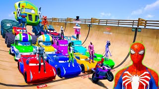 GTA V SPIDERMAN, FNAF, POPPY PLAYTIME CHAPTER 3 - Epic New Stunt Race For Car Racing by Trevor by Super Cars Cartoon 6,452 views 1 month ago 3 hours, 9 minutes