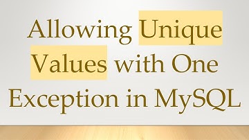 Allowing Unique Values with One Exception in MySQL