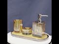 Bespoke Champagne Crystal Bathroom Ensemble | Artisan-Cut Luxury Vanity Suite #bathroomdecor