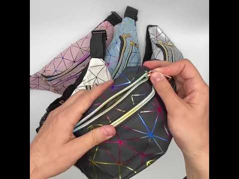 Жіноча бананка на три відділи "ПАВУТИНКА" поясна сумка дитяча біла, видео 2