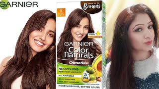 Dying my hair LIGHT BROWN with GARNIER Nutrisse Cream 5