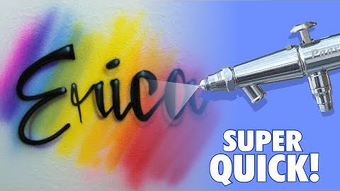 QUICK Rainbow SCRIPT Name Design  | How to Airbrush T-Shirts  | Learn Airbrushing by Watching!