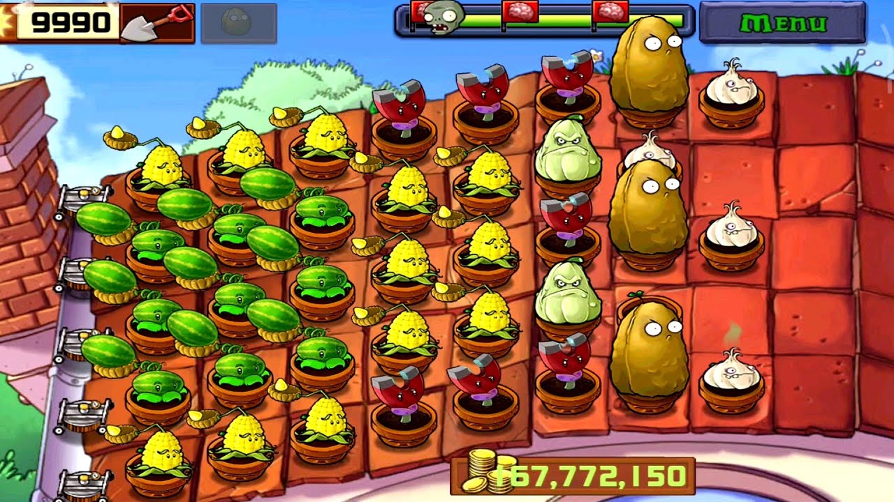 POGO PARTY IN PLANTS VS ZOMBIES AT ROOF LEVEL FULL HD GAMEPLAY VIDEO YouTube