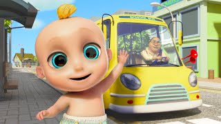 The Wheels On The Bus Goes Round and Round - Music for Preschoolers & Nursery Rhymes | KidzTune