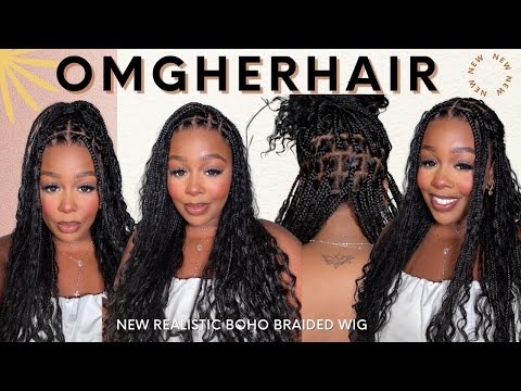 WOW! REALISTIC LIGHTWEIGHT FULL LACE BOHO BRAIDED WIG! NATURAL HAIRLINE NO BABY HAIRS! |OMGHERHAIR|