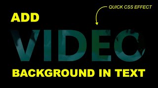 How To Add Video In Text Background Using HTML And CSS