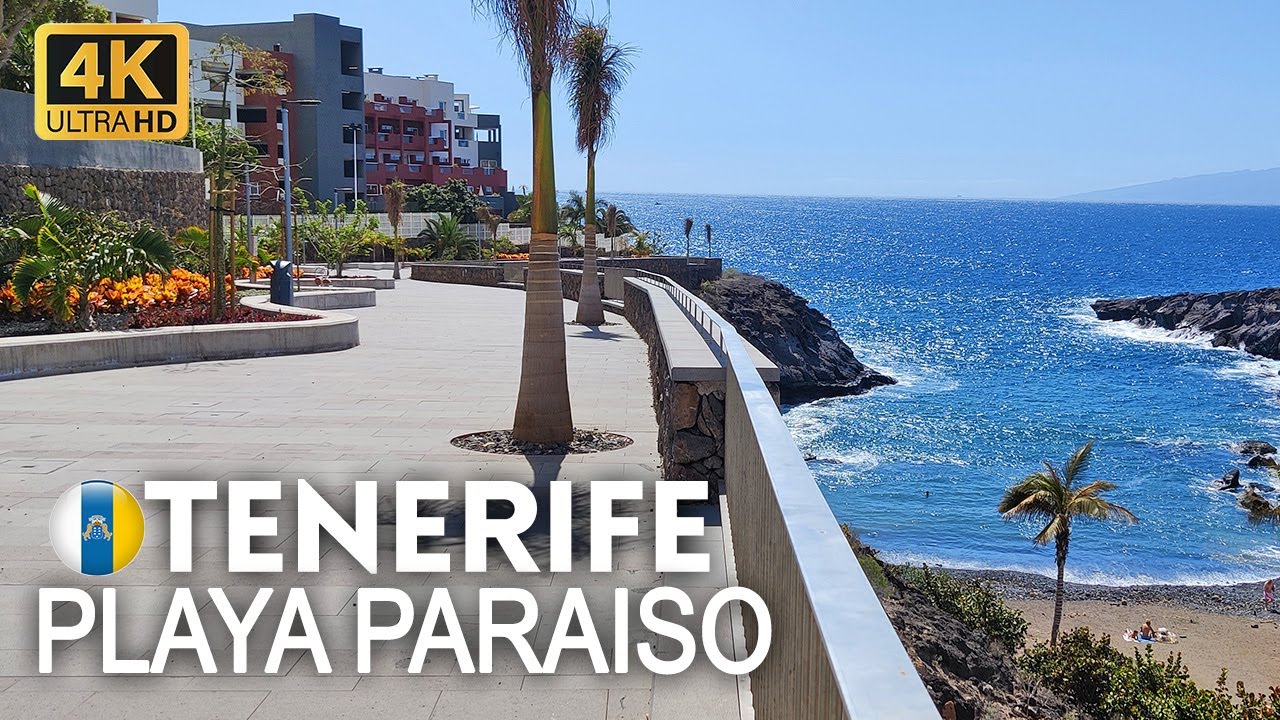 4K Walking Tour Of Playa Paraiso Paseo Maritimo, Tenerife, in March ...