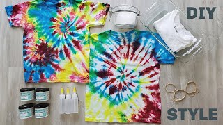 SPIRAL TIE DYE SHIRT | How To Make Single and Double Spirals Tie Dye