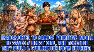 Sent to Stone Age, He Makes Fire and Roasts Meat, Attracting Beast Girls to His Legendary Tribe!